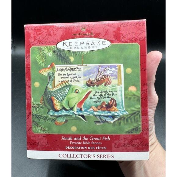 2000 Hallmark Favorite Bible Stories Jonah and the Great Fish Ornament New -28D - Picture 1 of 6